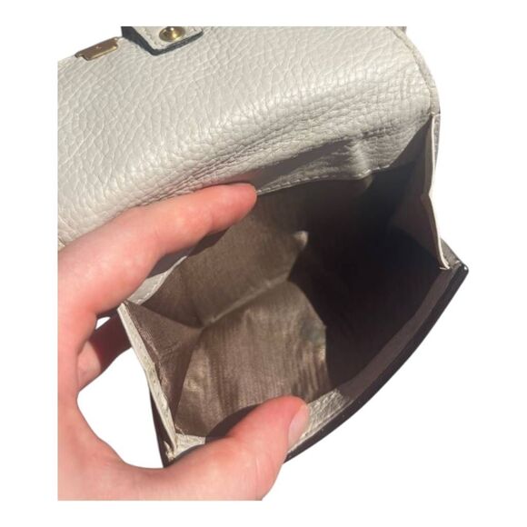 Chloe Leather Tassel Snap Compact Marcie Bi-Fold Square Wallet Gray OS - Picture 3 of 7